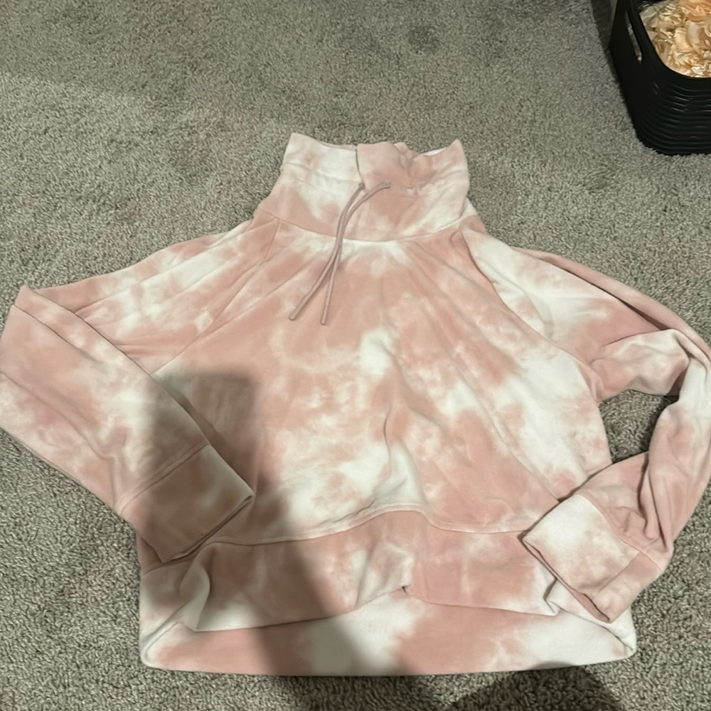Old navy- turtleneck sweater in pink and white tie-dye